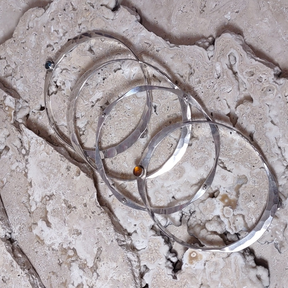 Artisan Crafted Sterling Silver Bangle Bracelet S… - image 3